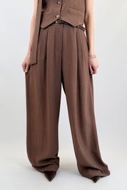Pantalone con pinces e cintura