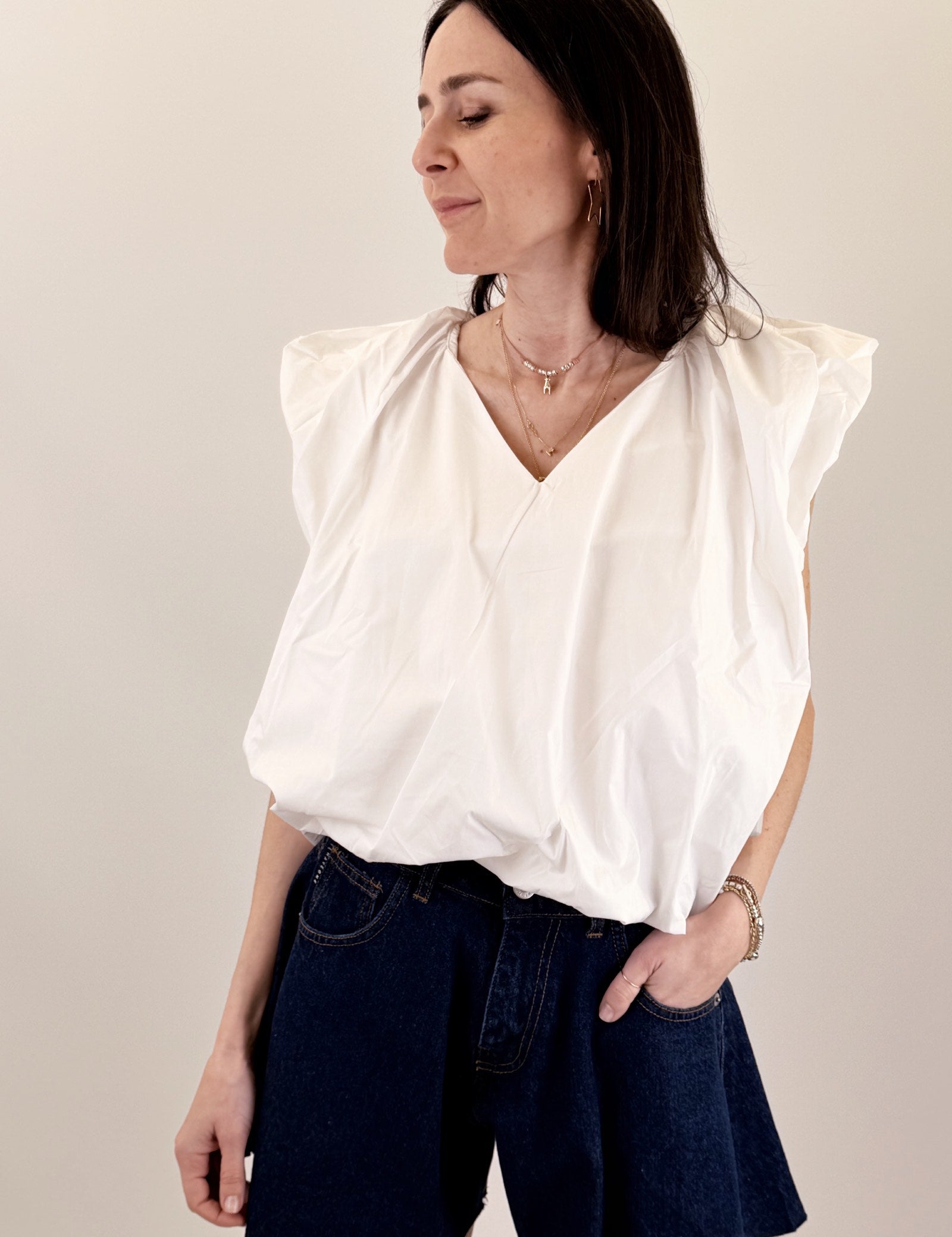 Maglia a palloncino in cotone