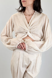 Blusa incrociata in mussola