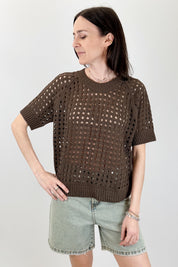 Maglia traforata mezza manica