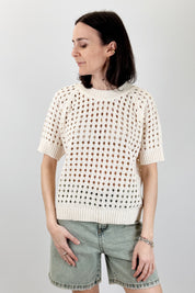 Maglia traforata mezza manica