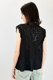Top pizzo con alamari
