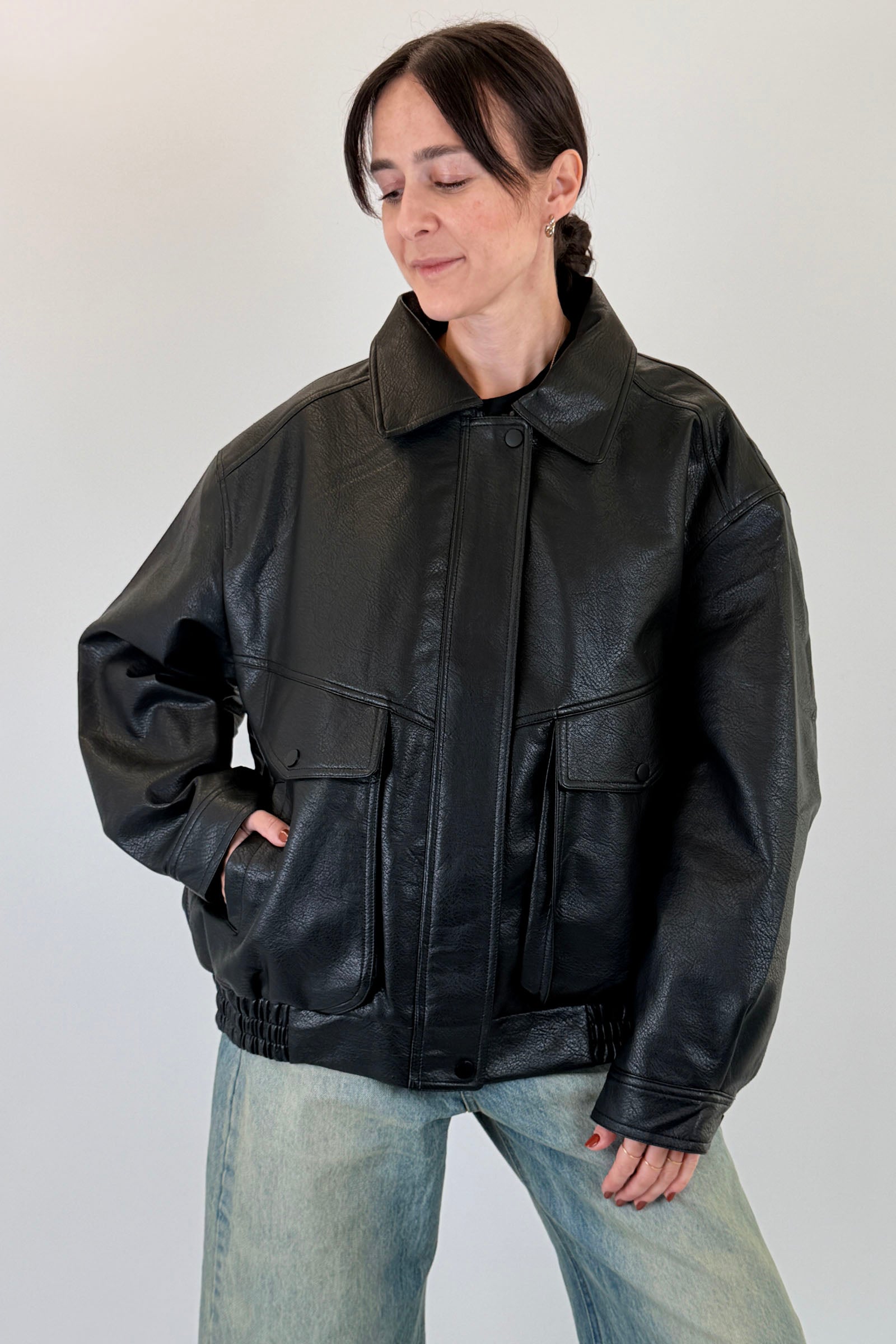 Bomber oversize con tasche