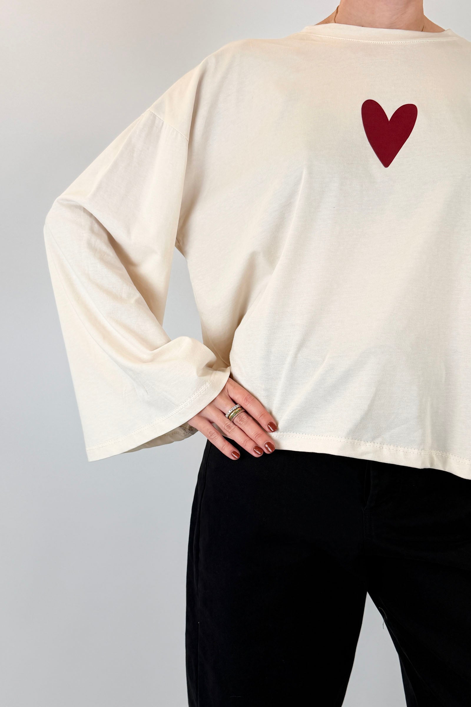 Maglia manica campana cuore