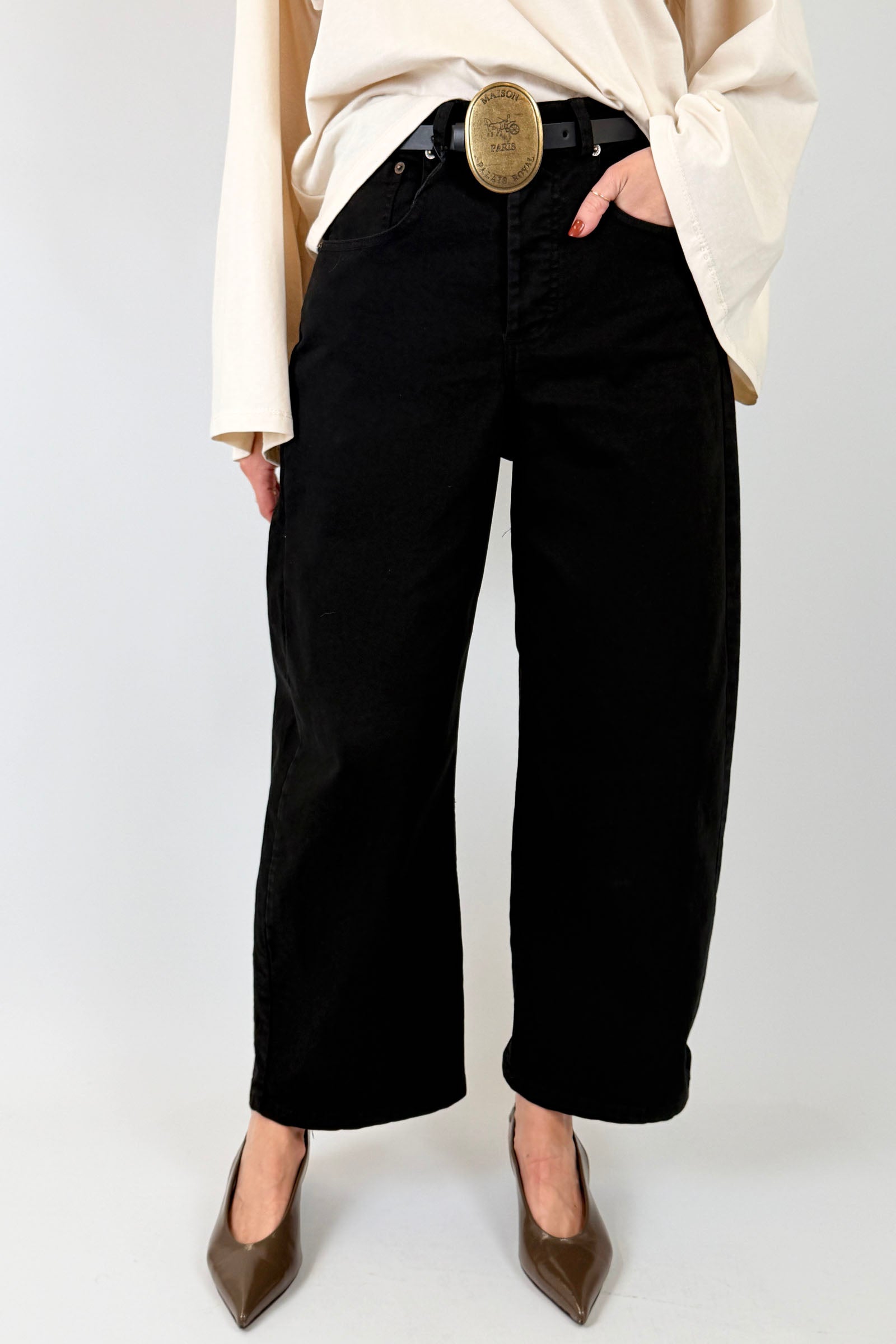 Pantalone cotone con cintura