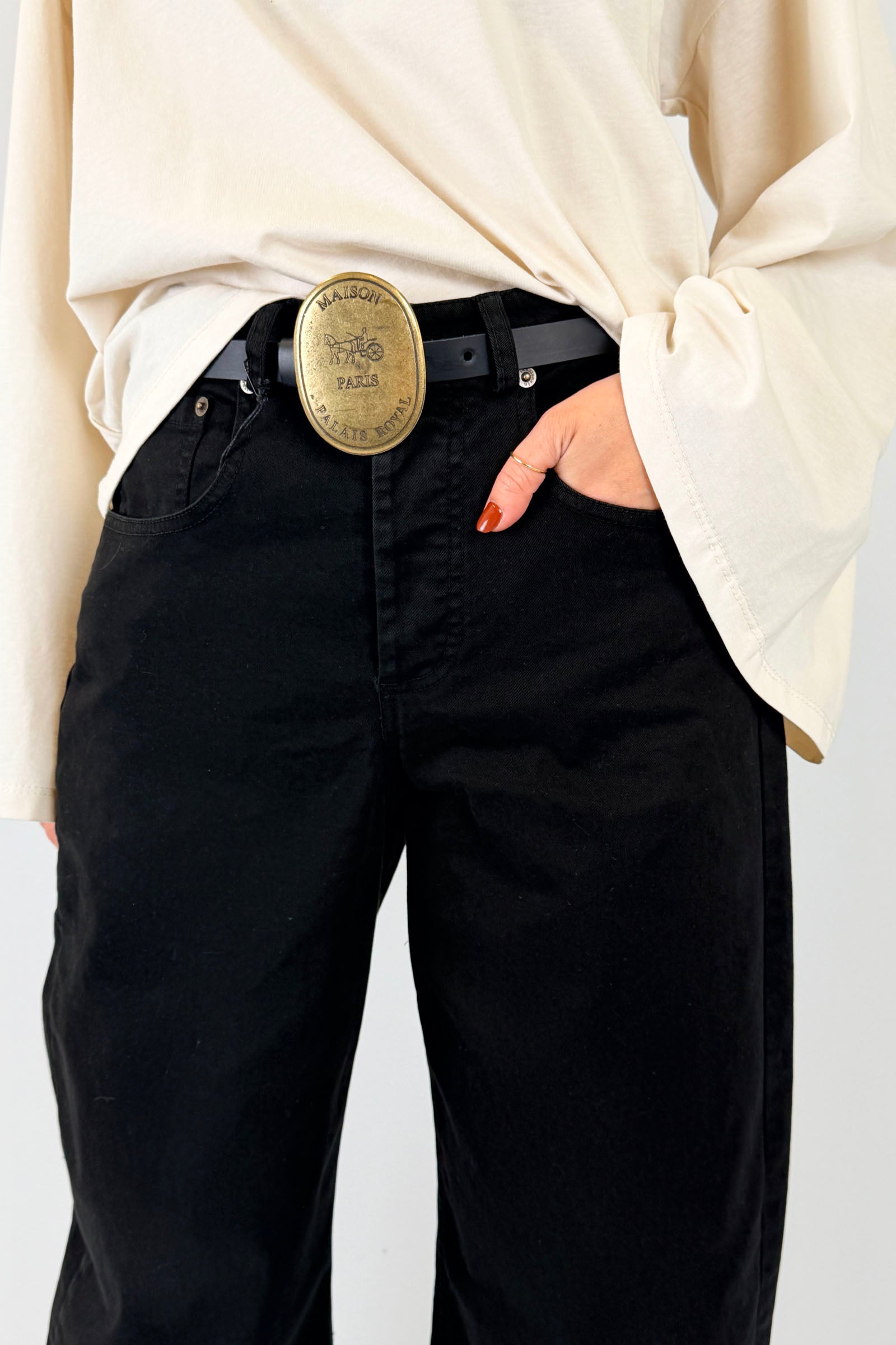 Pantalone cotone con cintura