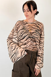 Maglia tulle zebrata
