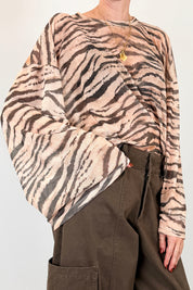 Maglia tulle zebrata