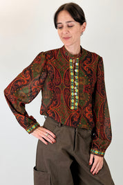 Camicia a fantasia con ricami