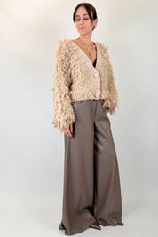 Pantalone a palazzo ecopelle