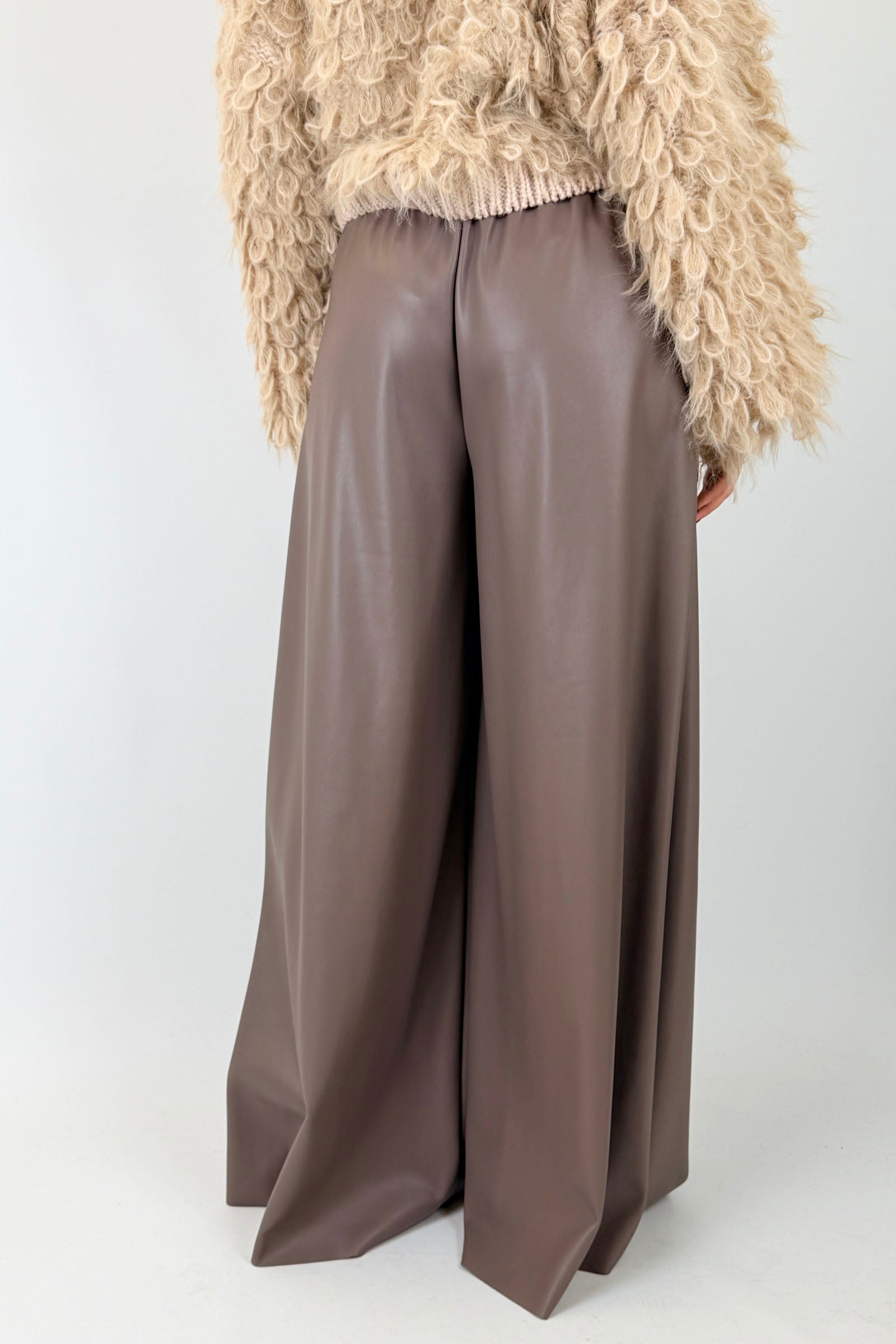 Pantalone a palazzo ecopelle