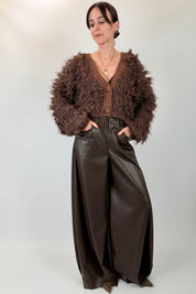 Pantalone a palazzo ecopelle