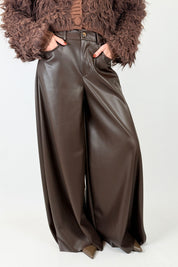 Pantalone a palazzo ecopelle