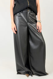 Pantalone a palazzo ecopelle