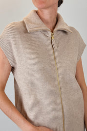 Gilet collo polo con zip