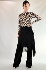 Pantalone con pareo frange