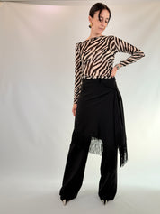 Pantalone con pareo frange