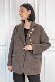 Cappottino blazer con spille