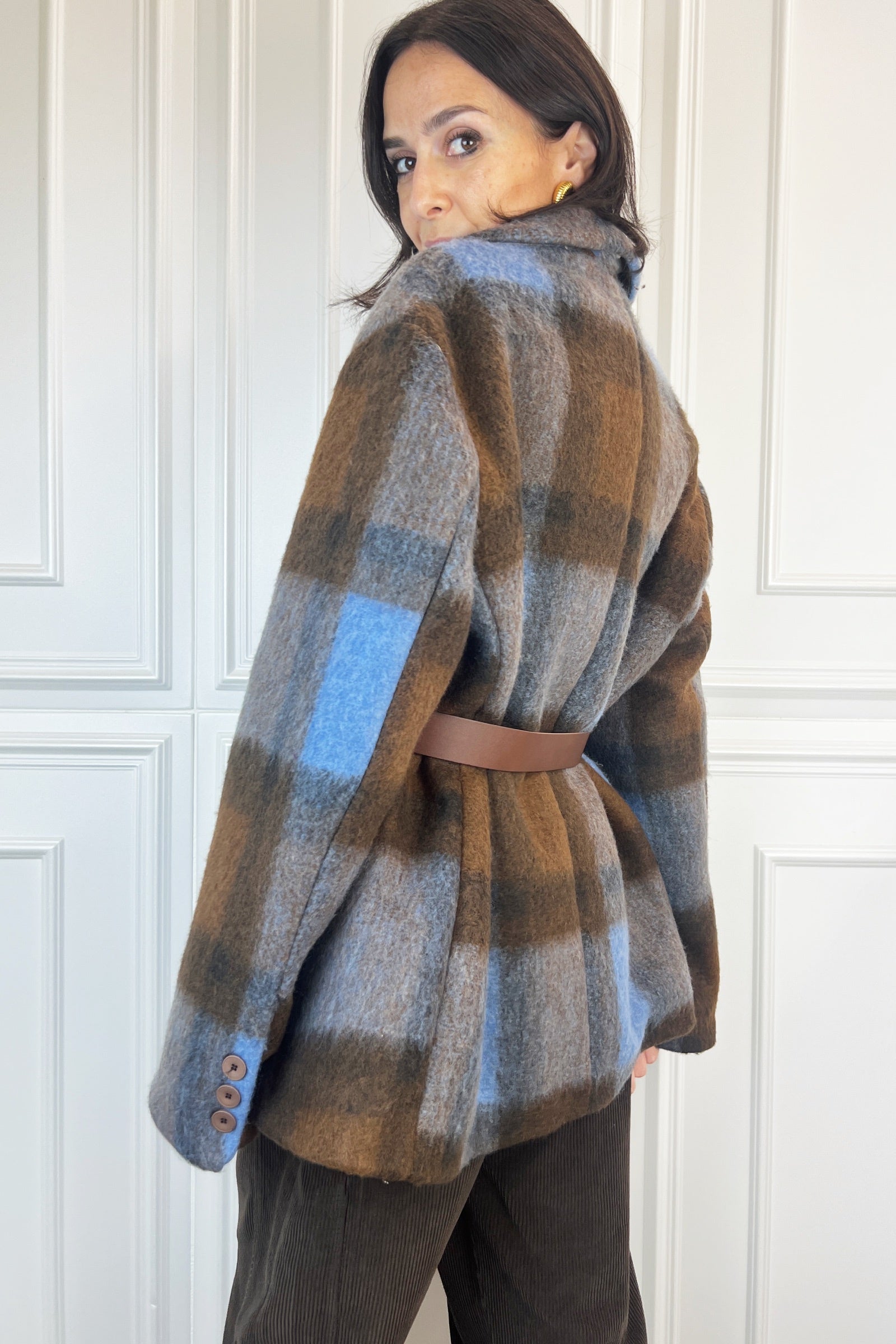 Cappotto blazer con cintura