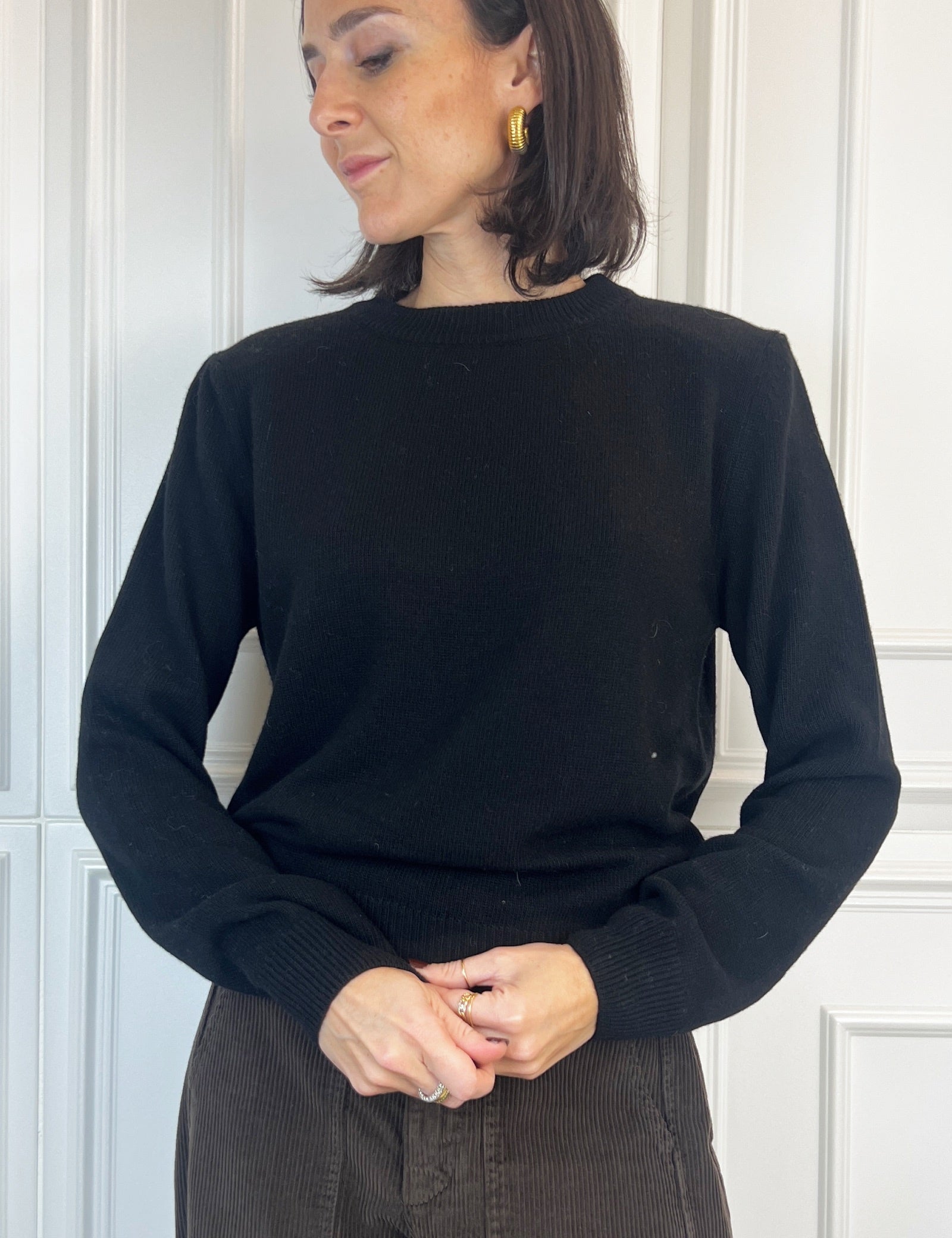 Maglia girocollo spalline