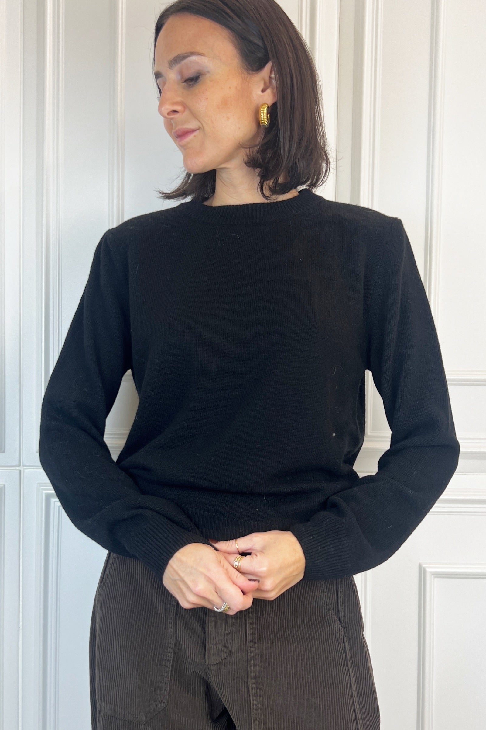 Maglia girocollo spalline