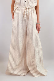 Pantalone gessato con coulisse