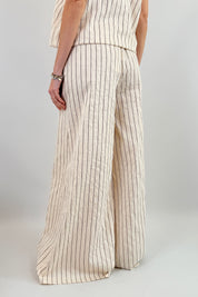 Pantalone gessato con coulisse