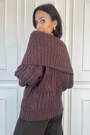 Maglia lavorata maxi collo