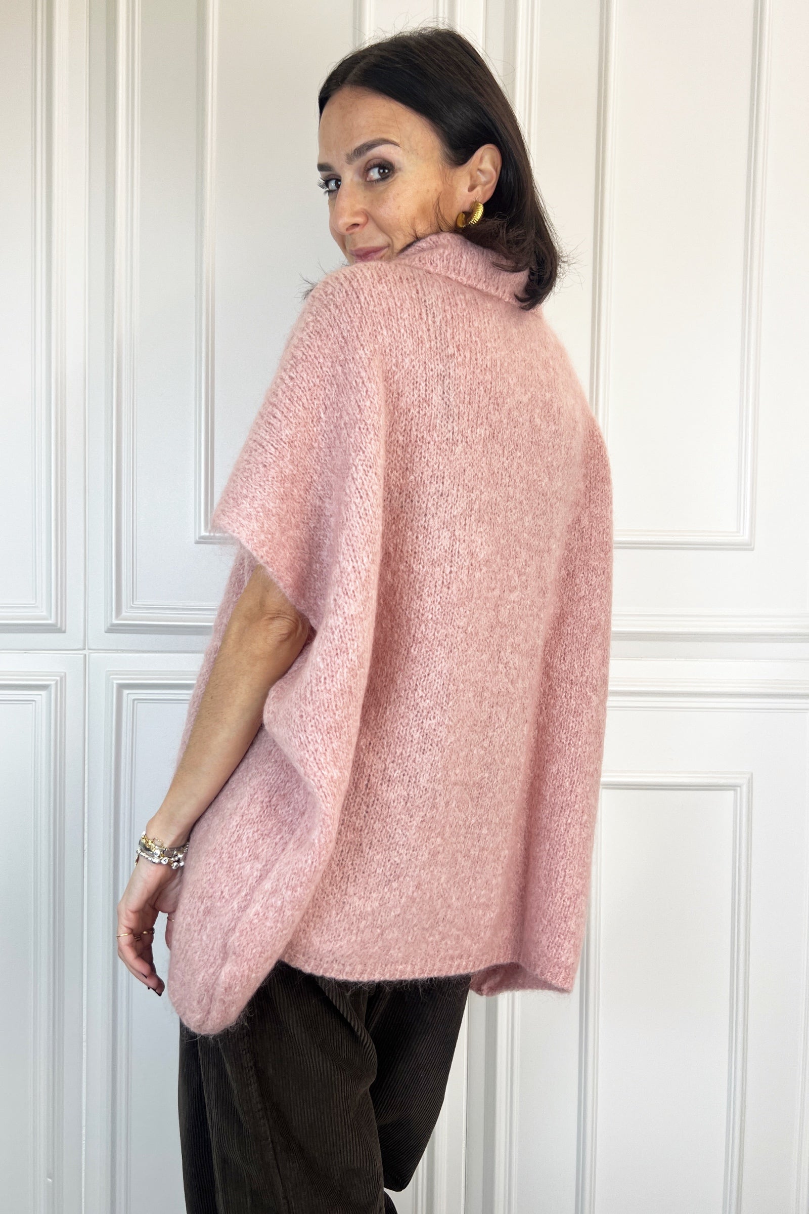 Gilet collo alto mohair