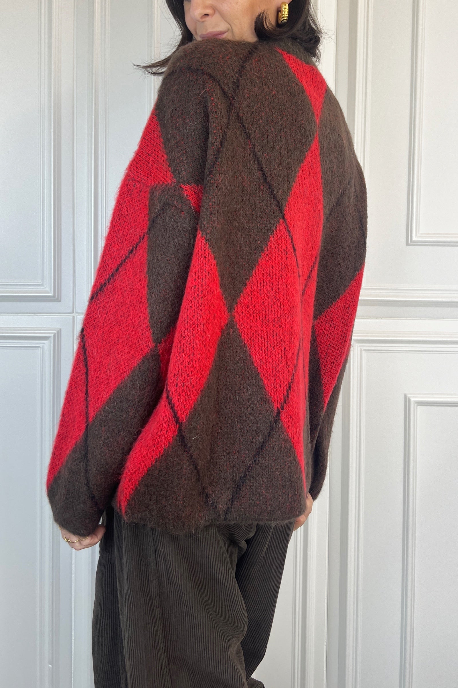 Maglia girocollo rombi mohair