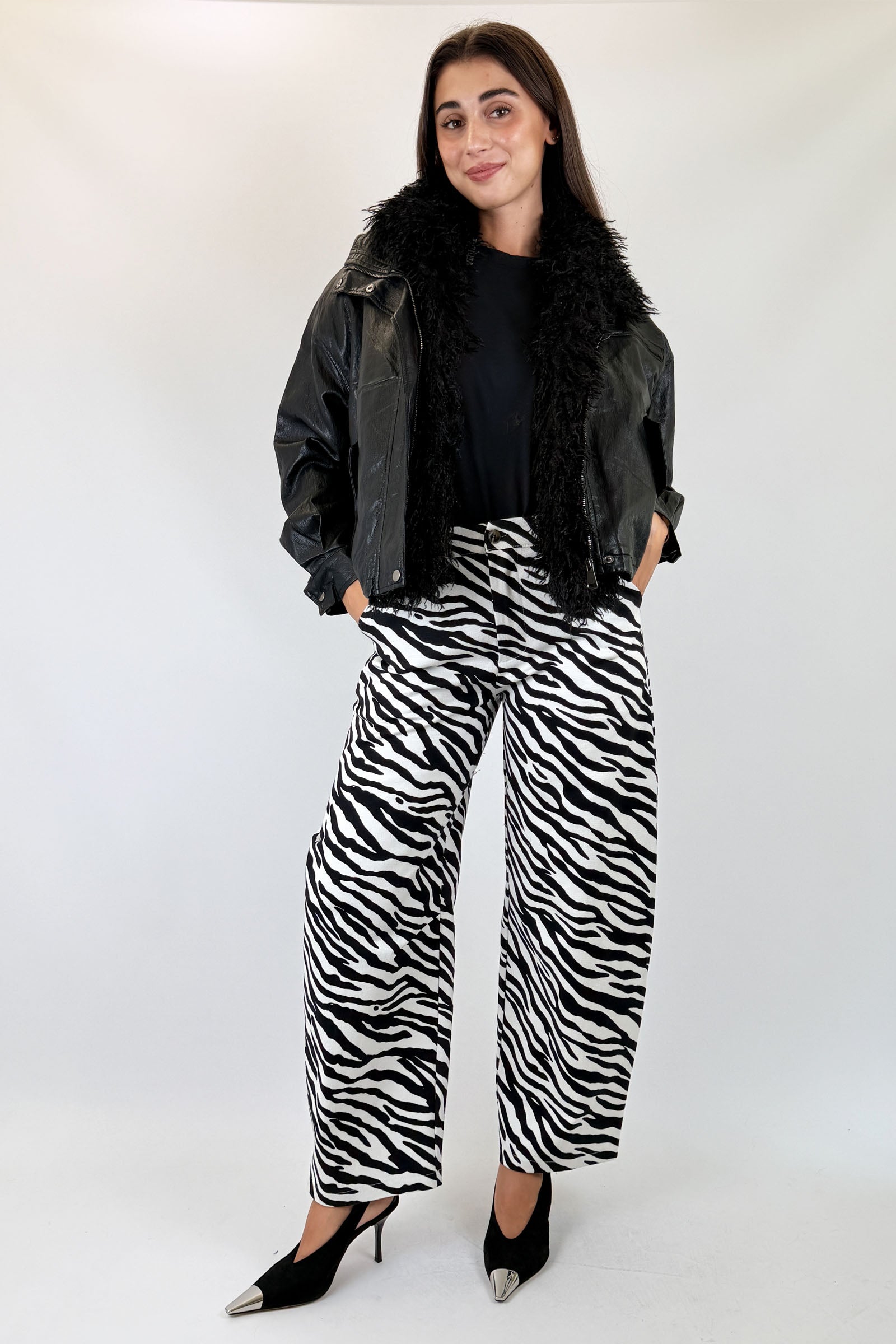 Pantalone balloon zebrato