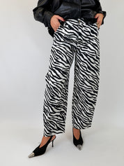 Pantalone balloon zebrato