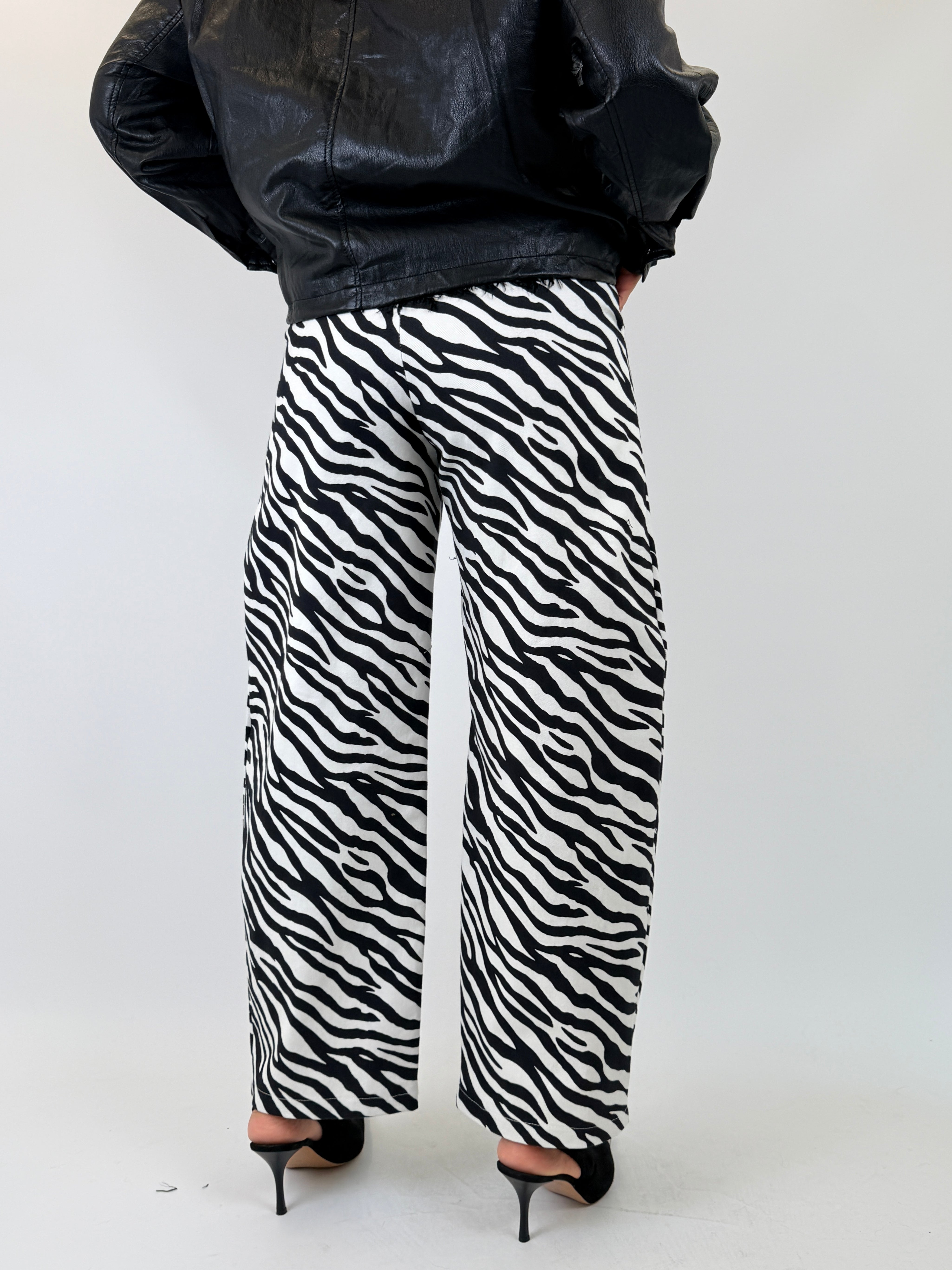 Pantalone balloon zebrato