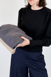 Pull girocollo manica a sbuffo
