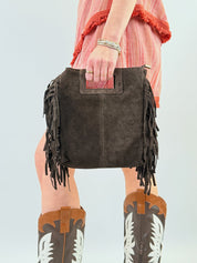 Borsa suede frange AMY