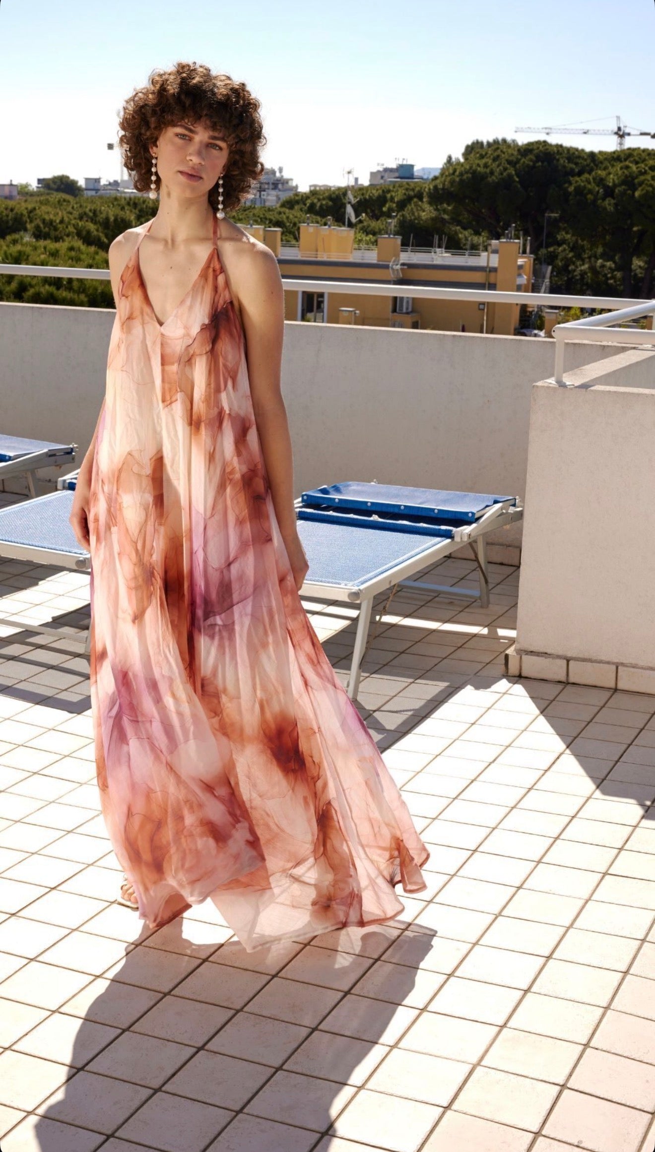 Abito lungo tie-dye