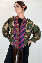 Camicia mimetica con frange