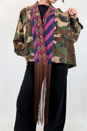 Camicia mimetica con frange