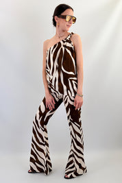 Top monospalla spacco fantasia