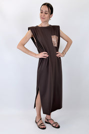 Abito con tasca paillettes
