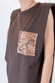Abito con tasca paillettes