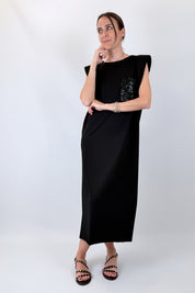 Abito con tasca paillettes
