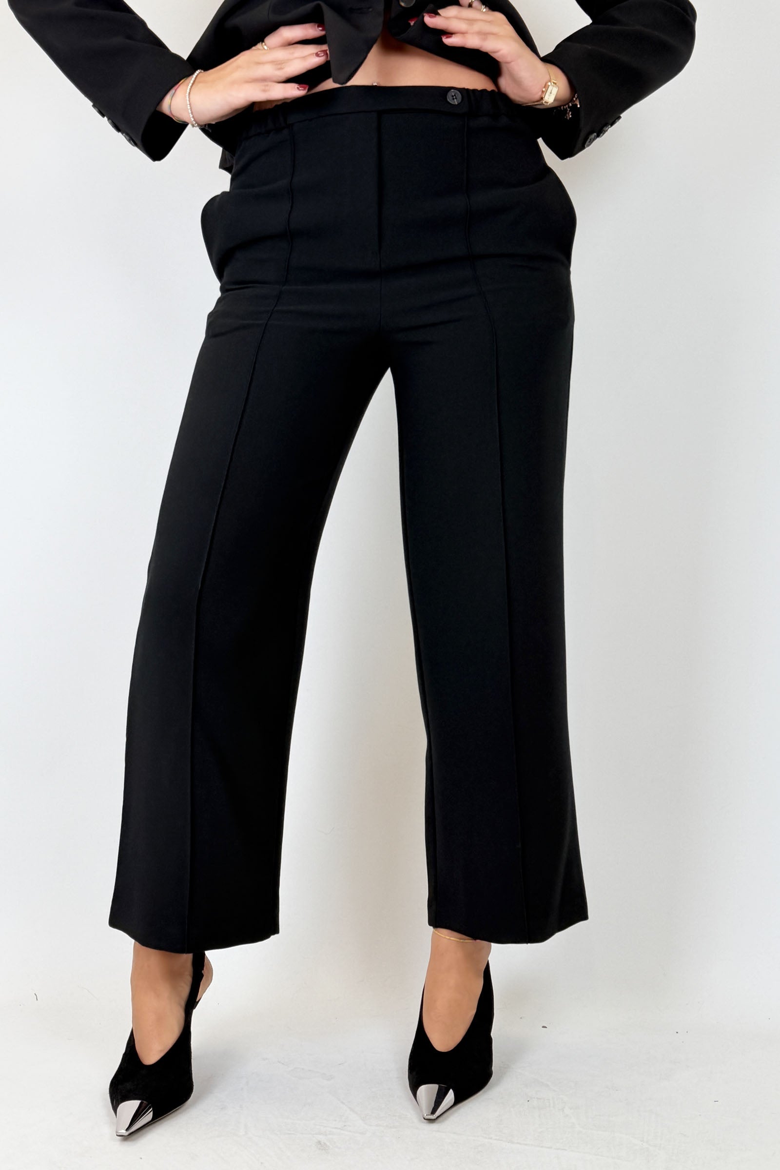 Pantalone dritto con piega