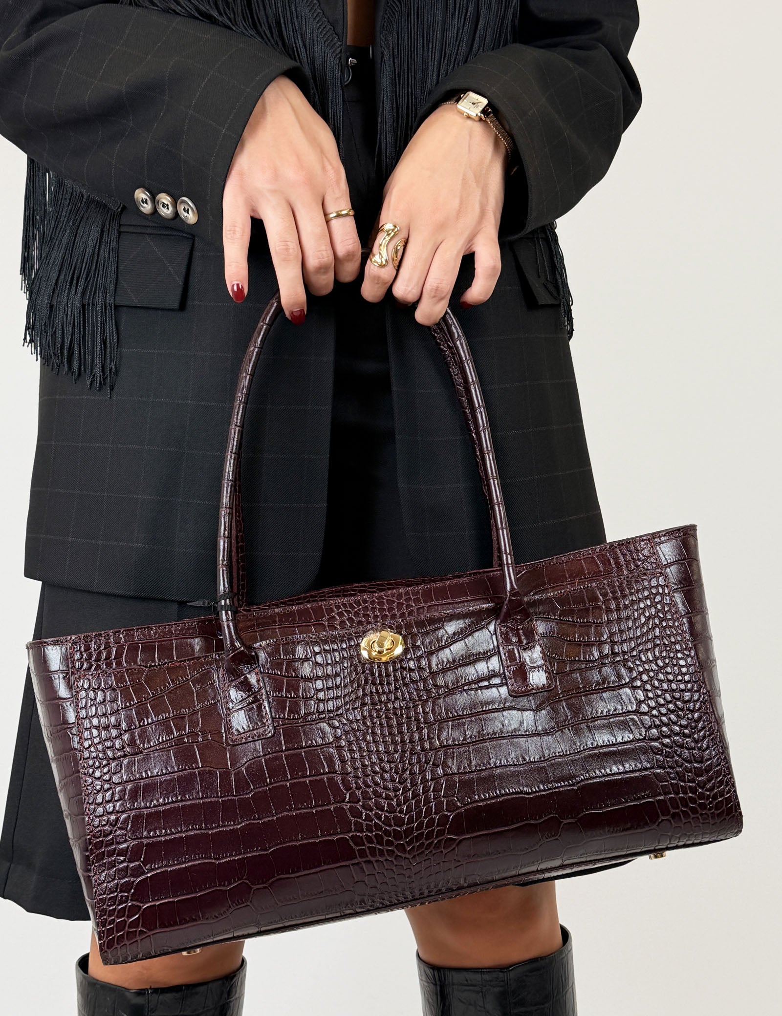 Borsa in pelle effetto cocco VIVY