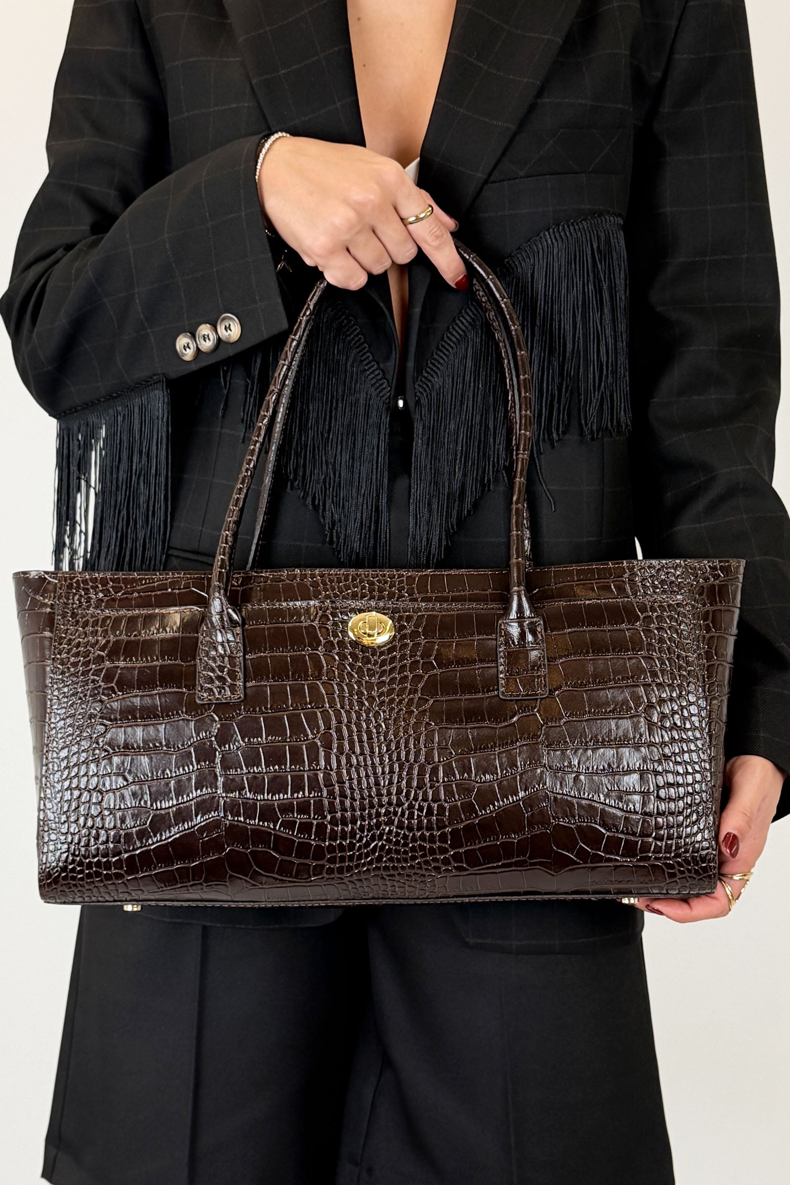 Borsa in pelle effetto cocco VIVY