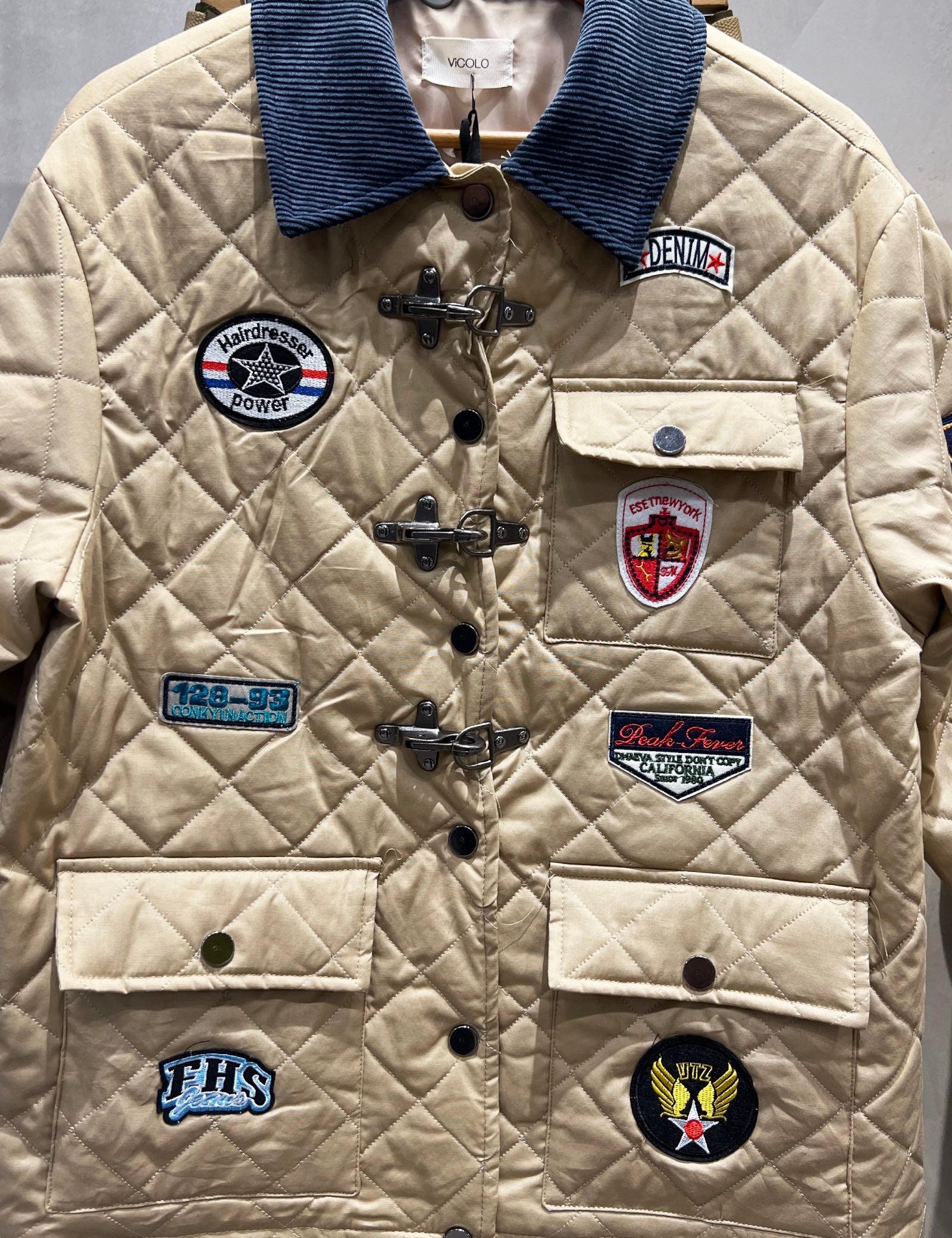 Giubbino trapuntato patches