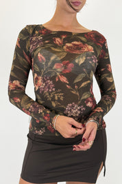 Maglia cachemire fiori