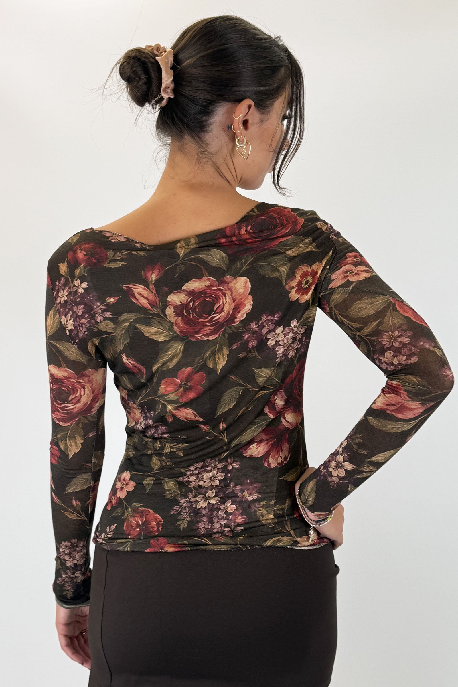 Maglia cachemire fiori