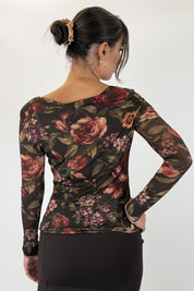 Maglia cachemire fiori