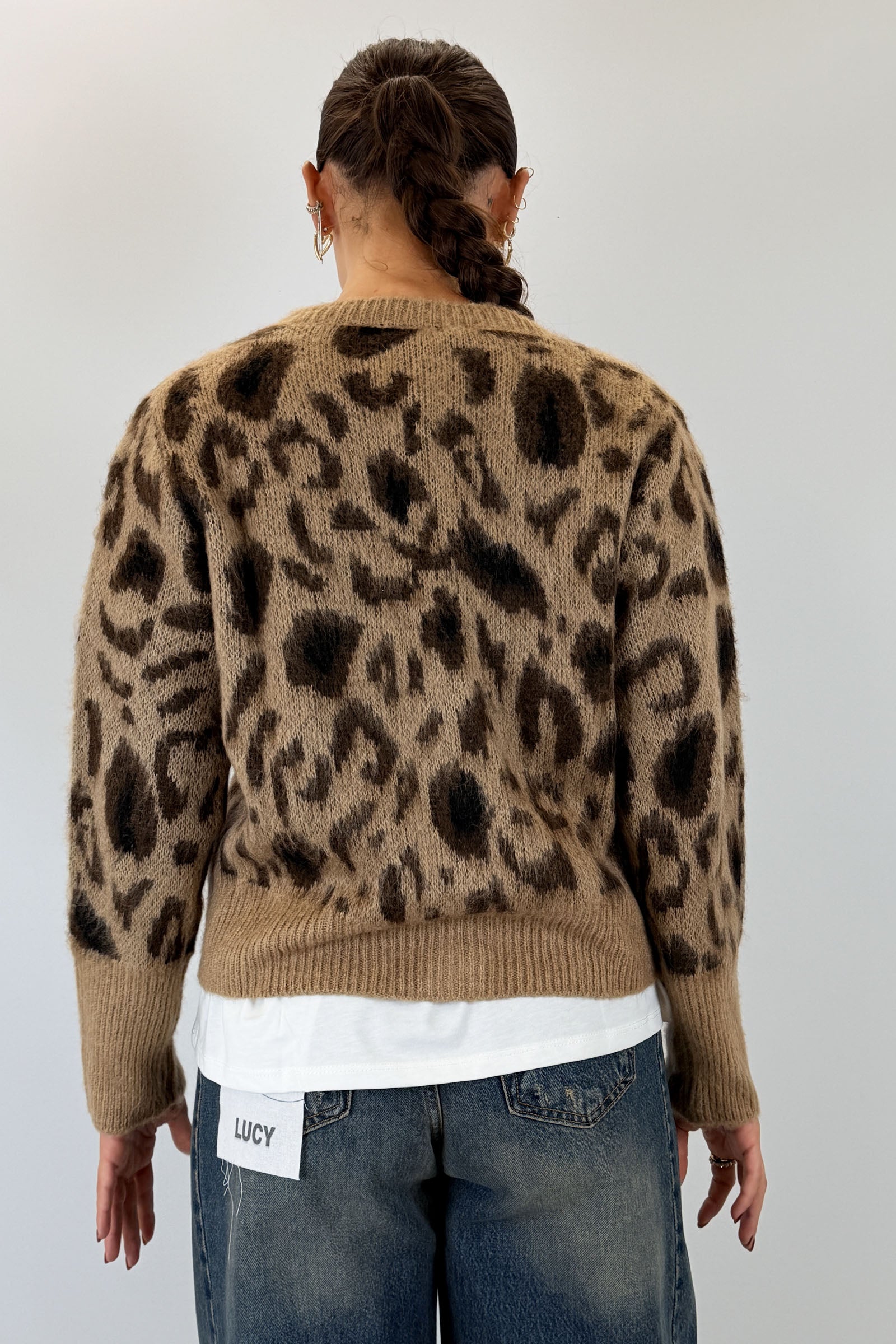 Cardigan maculato jacquard